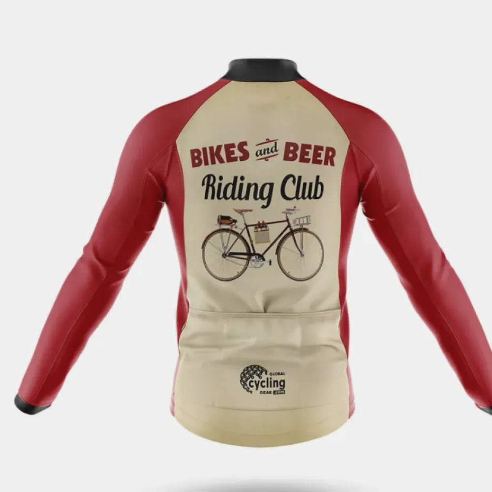 Retro Beer Riding Club Vintage Cycling Kit Red/Beige/Black