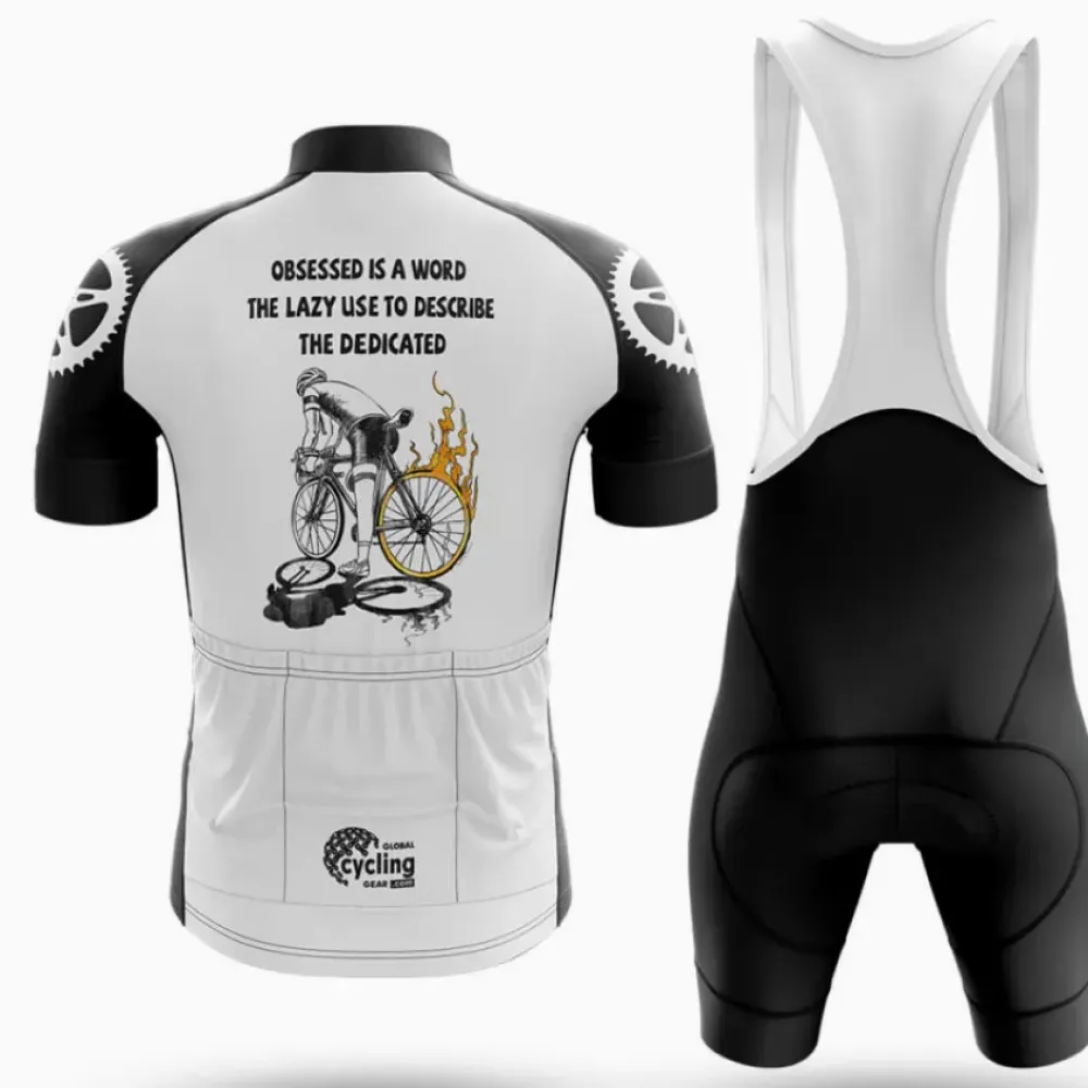 Obsessed Biker Cycling Bibs White/Black/Grey