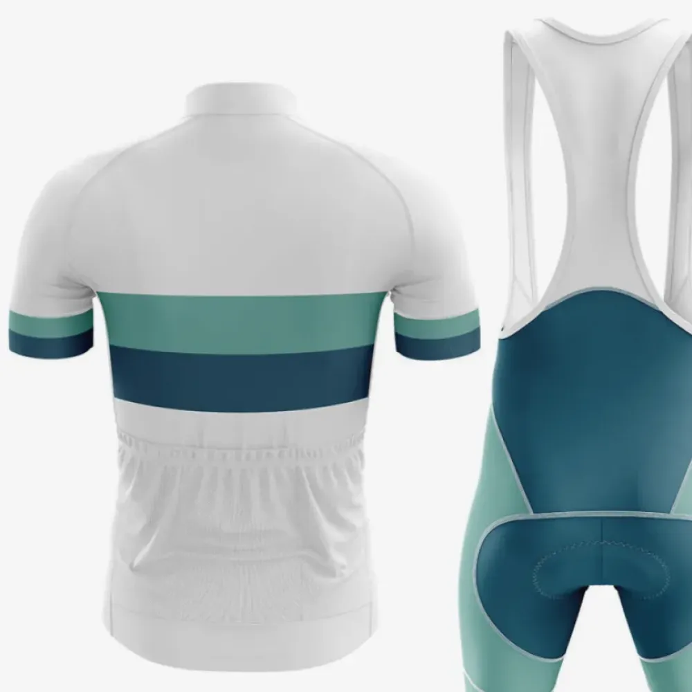 Miles Are My Meditation Men's Cycling Kit White/Teal/Grey