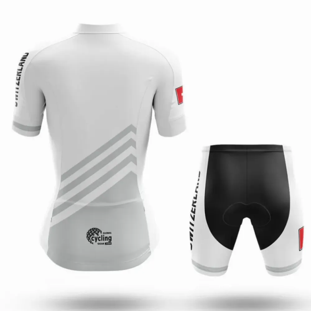 Switzerland S5 White Cycling Kit Full Set Women Black/White/Grey