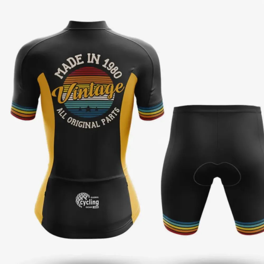 Retro Custom Year Vintage Women's Cycling Shorts Yellow/Blue/Green