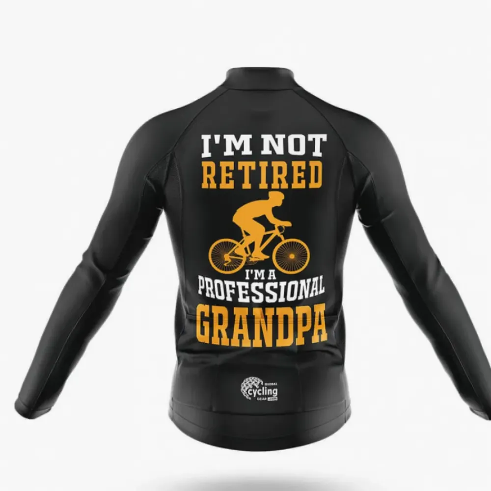 Professional Grandpa Cycling Jersey Black/Yellow/Orange