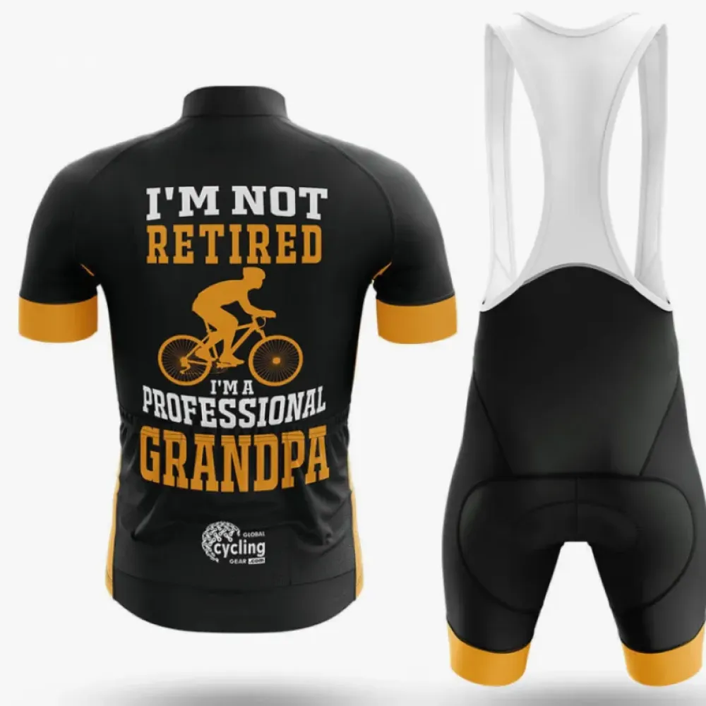 Professional Grandpa Cycling Jersey Black/Yellow/Orange