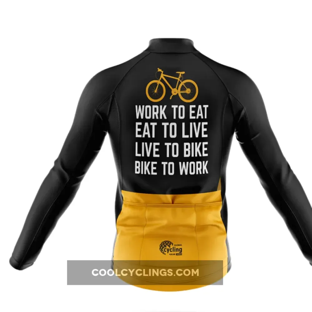 WELB Cycling Jersey Work to Eat Black/Yellow/Gold
