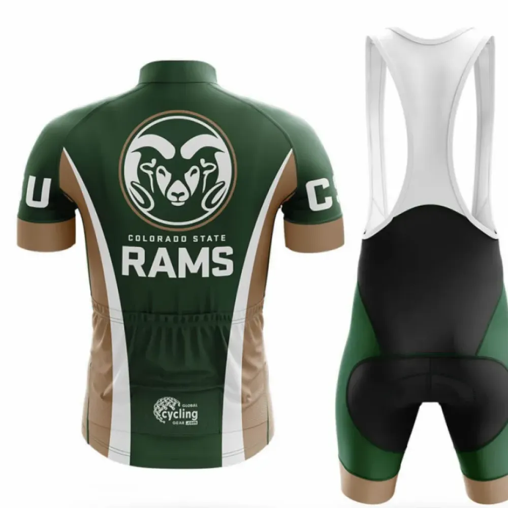 Colorado State Long Sleeve Cycling Jersey Green/Brown/White