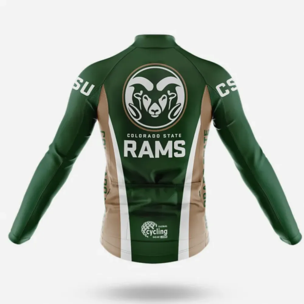 Colorado State Long Sleeve Cycling Jersey Green/Brown/White