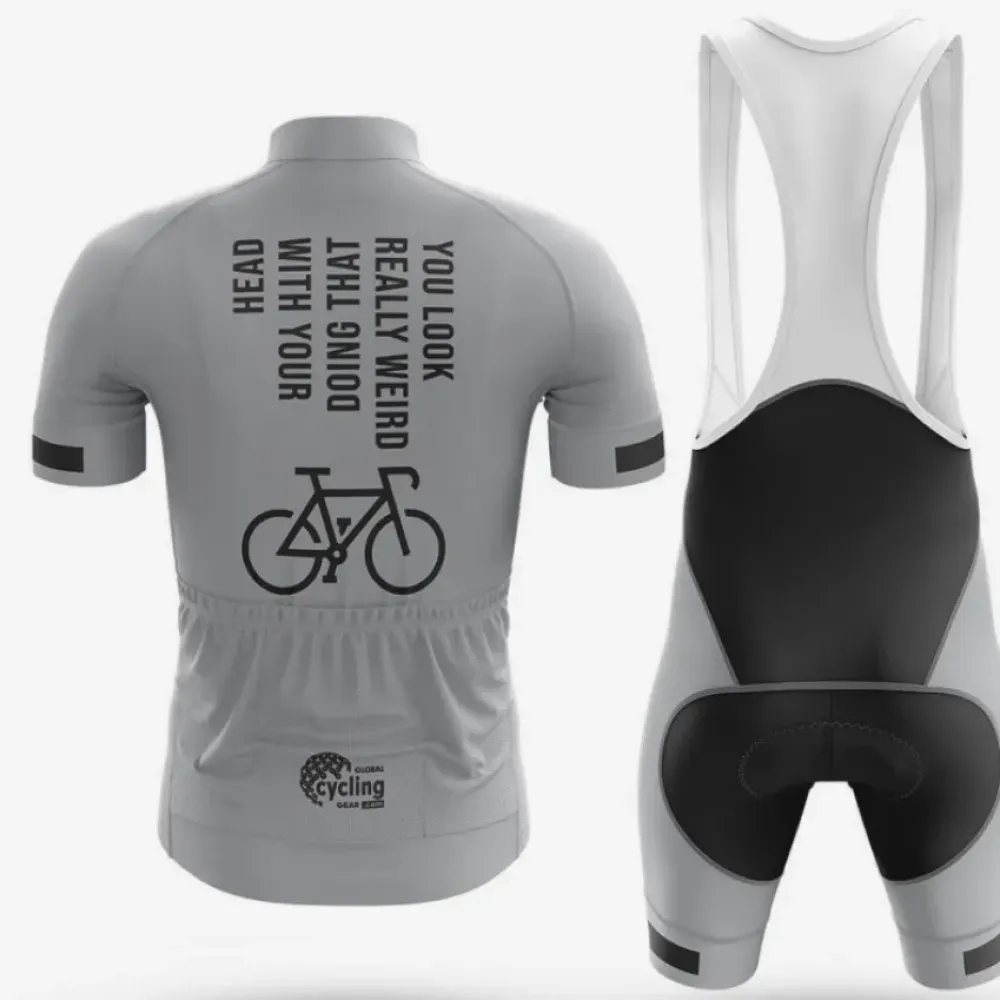 Cycling Kit You Look Really Weird Gray/Black/White