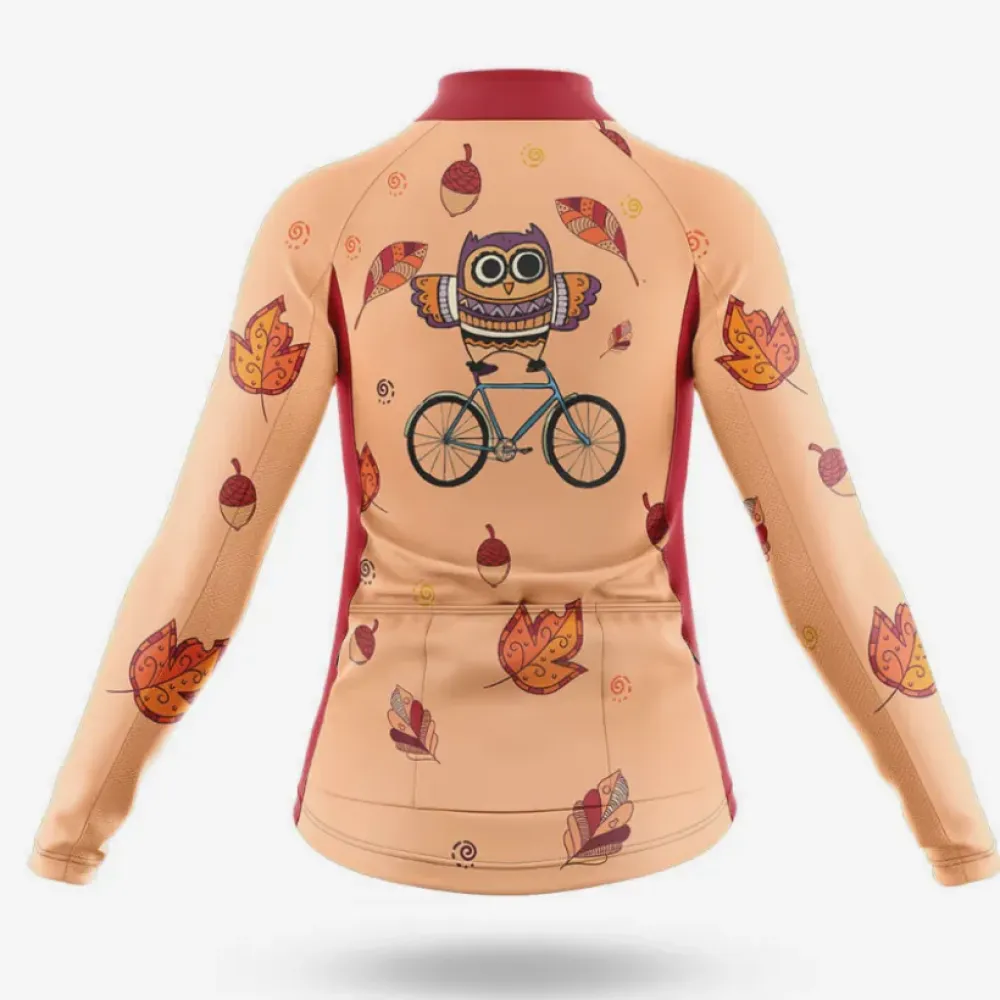 Cycling Jersey Owl Beige/Purple/Red