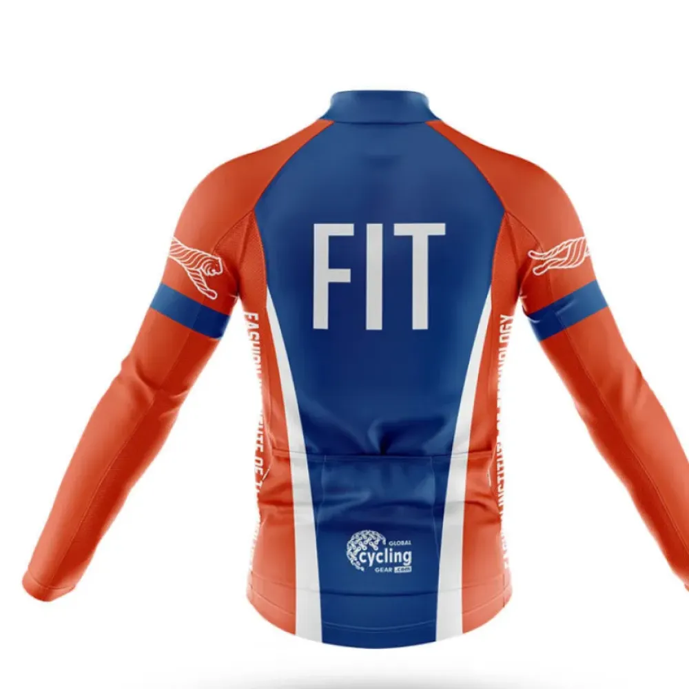 Fashion Institute of Technology Long Sleeve Cycling Jersey Blue/Orange/White