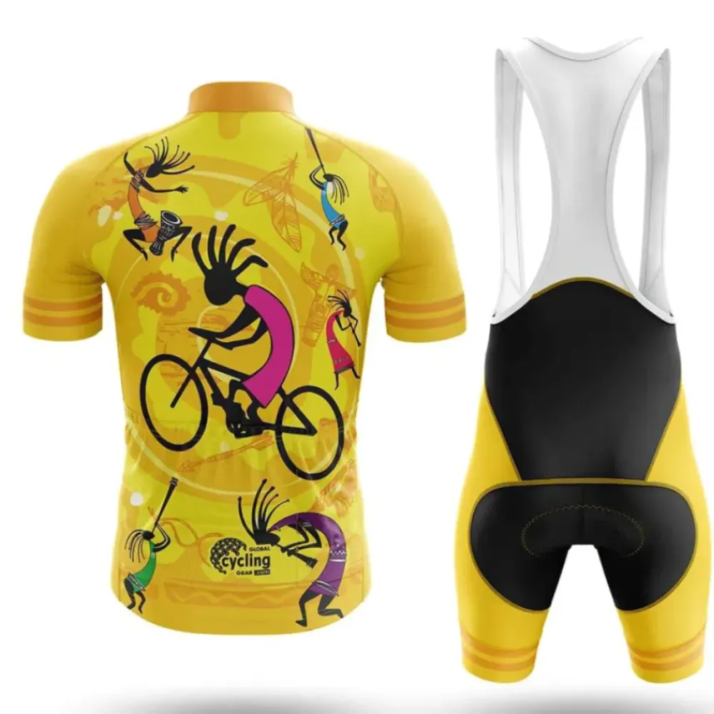 Kokopelli Cycling Jersey Artistic Yellow/Purple/Gold