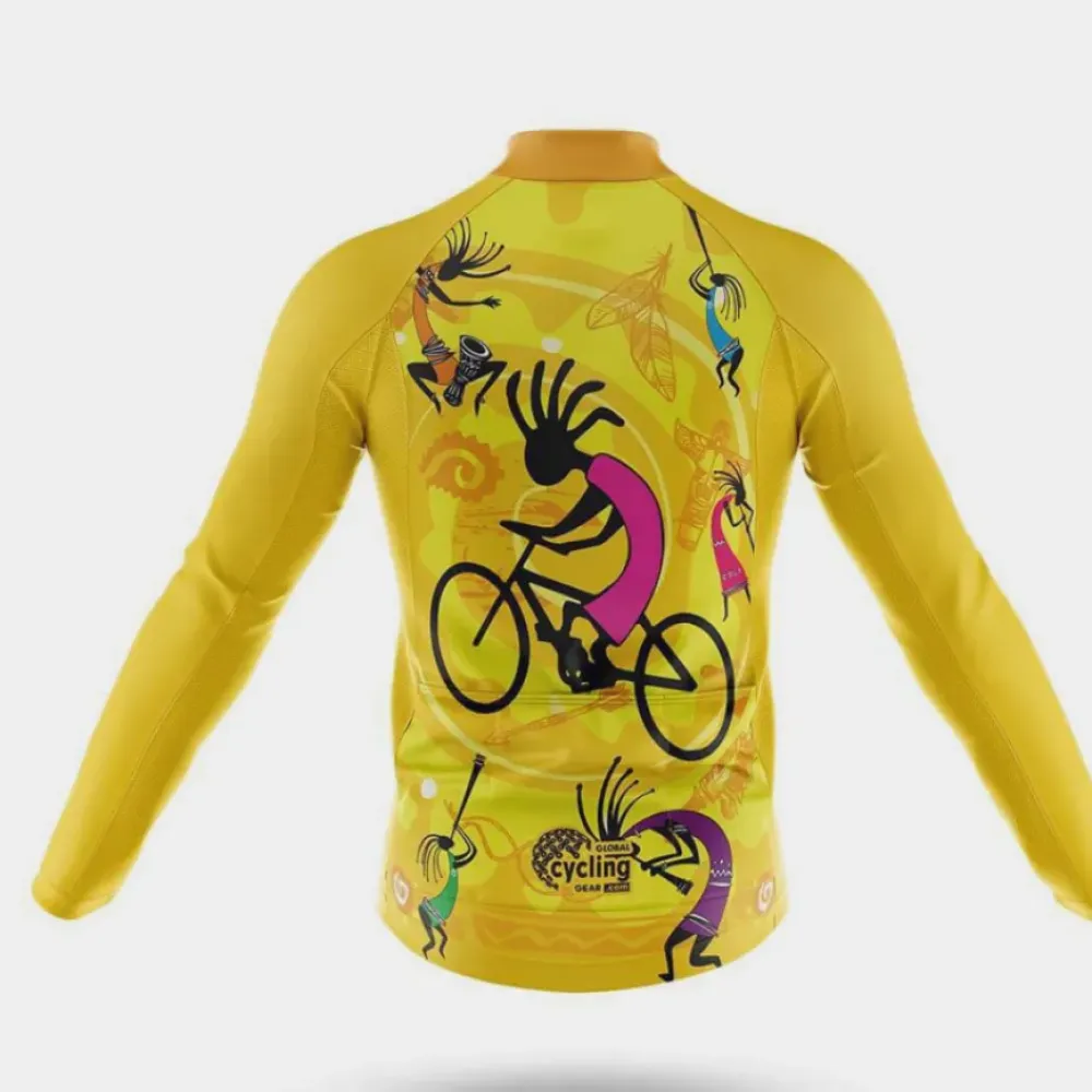 Kokopelli Cycling Jersey Artistic Yellow/Purple/Gold