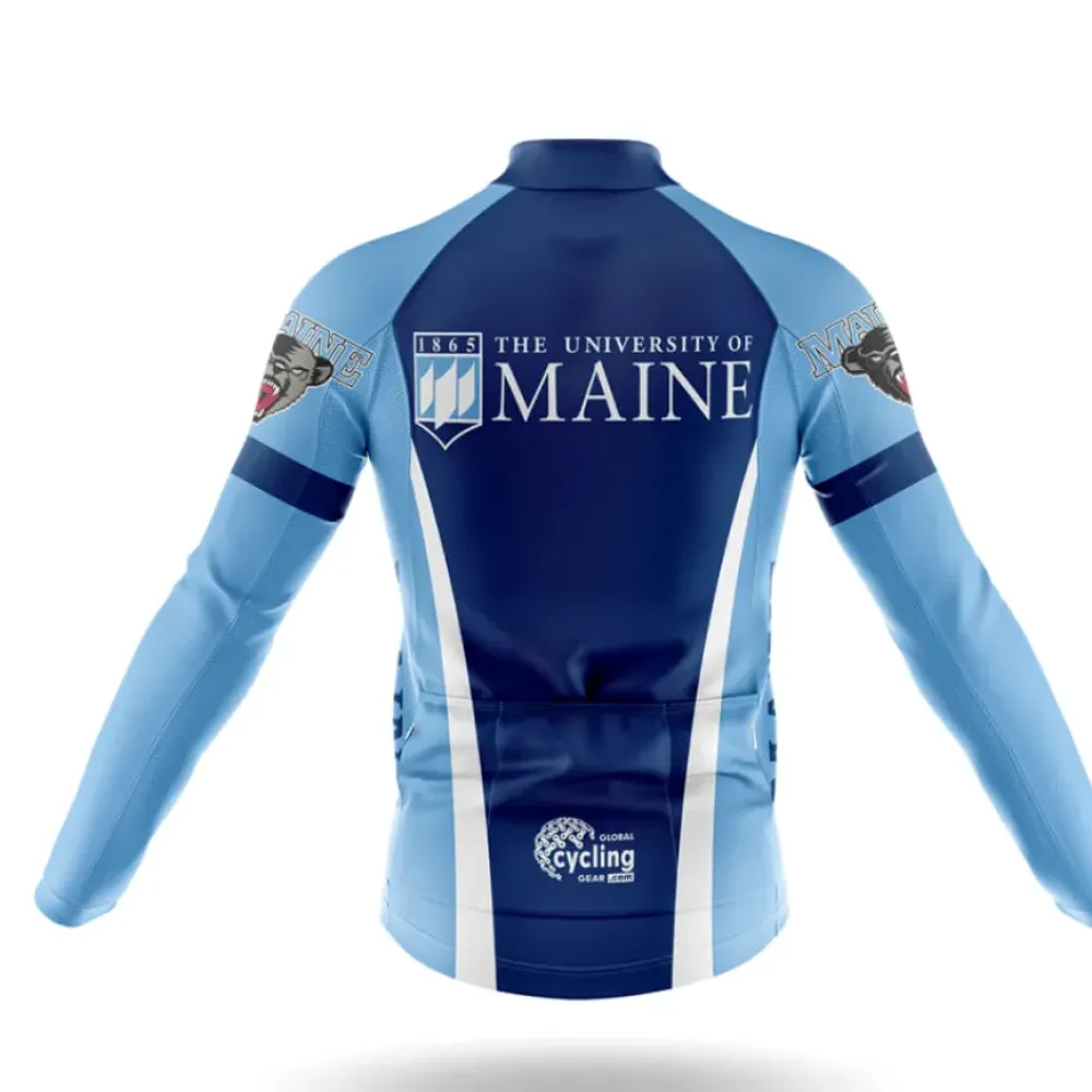 University of Maine Long Sleeve Cycling Jersey Blue/White/Navy