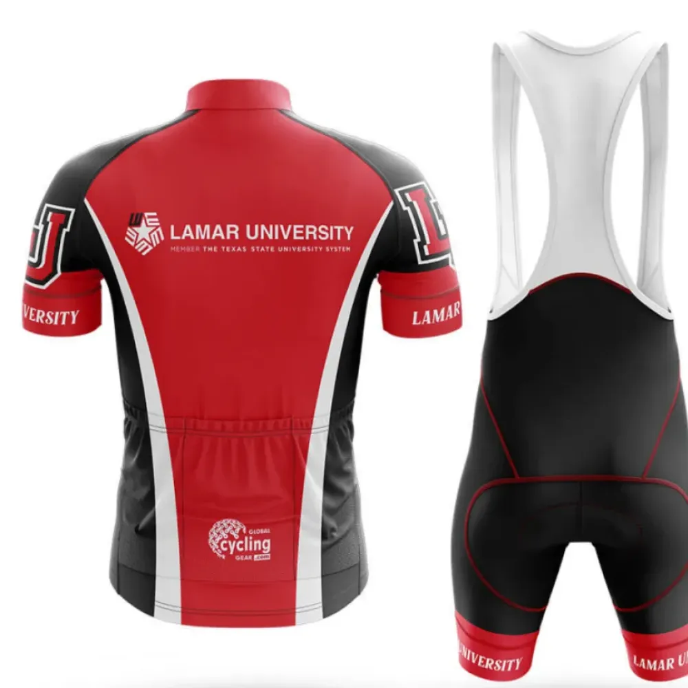 Lamar University Long Sleeve Cycling Jersey Red/Black/White