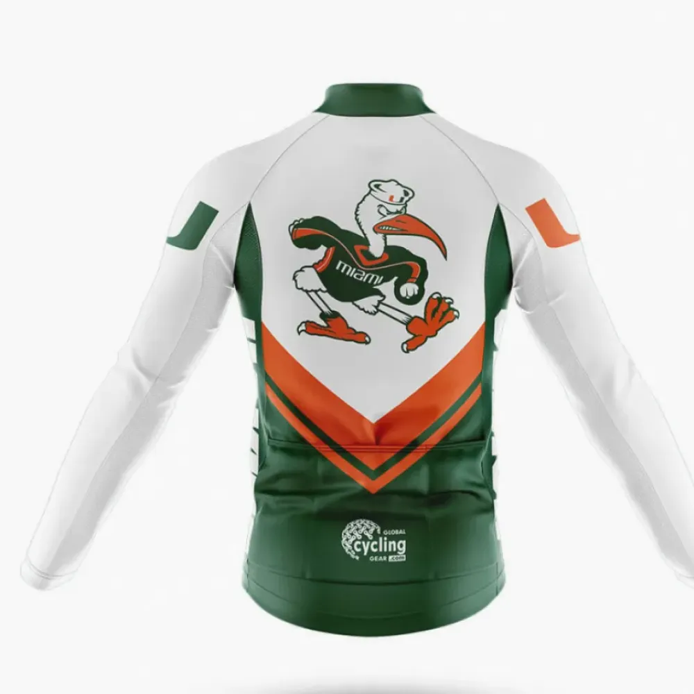 Hurricanes Long Sleeve Cycling Jersey Ver.3 Eagle Green/White/Orange