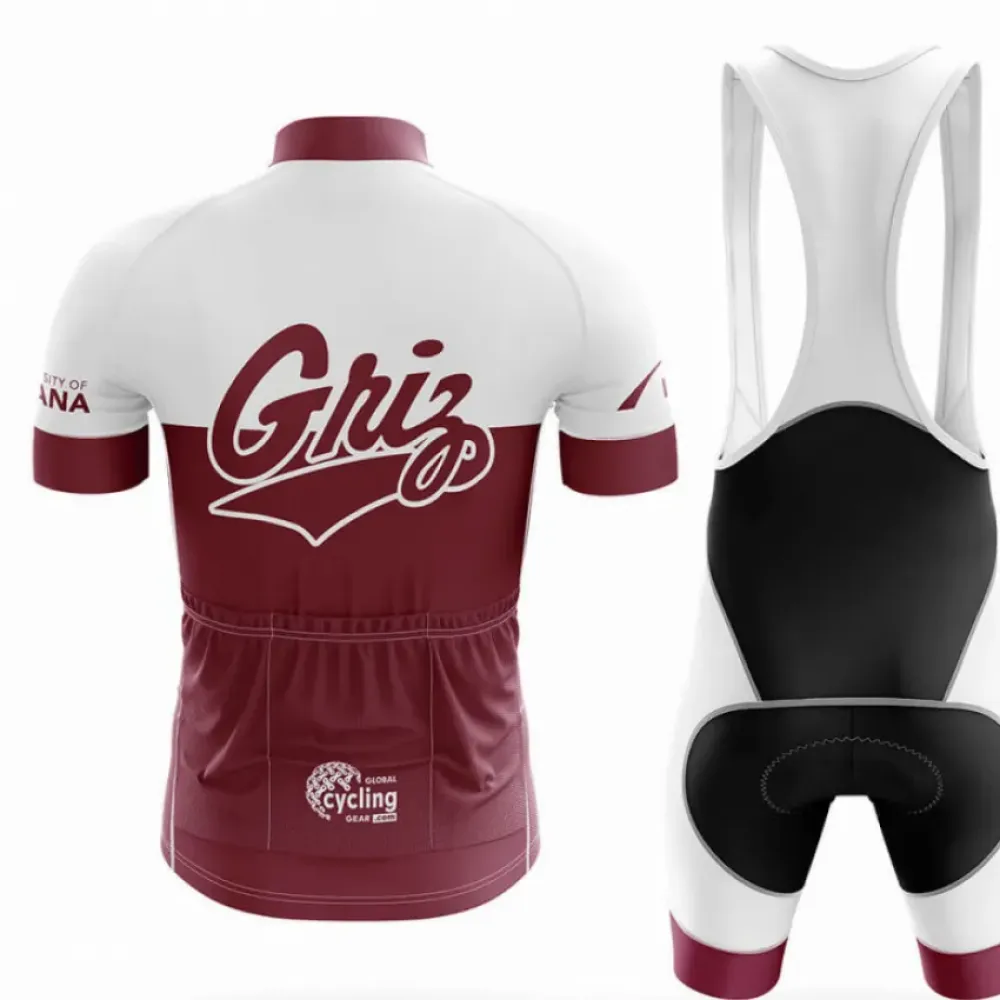 University of Montana Cycling Bibs Ver.2 Comfortable White/Maroon/Black