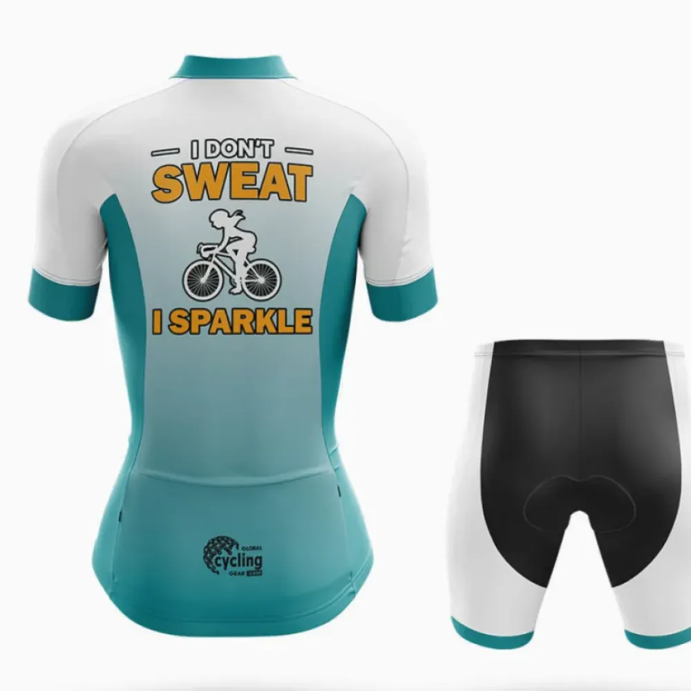 Sparkle Women Cycling Kit White/Teal/Grey