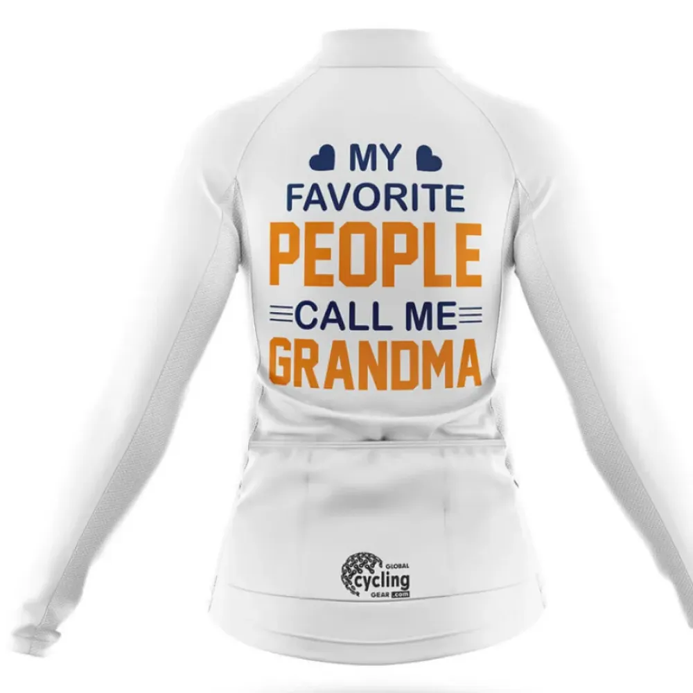 Grandma Cycling Kit Favorite People White/Blue/Grey