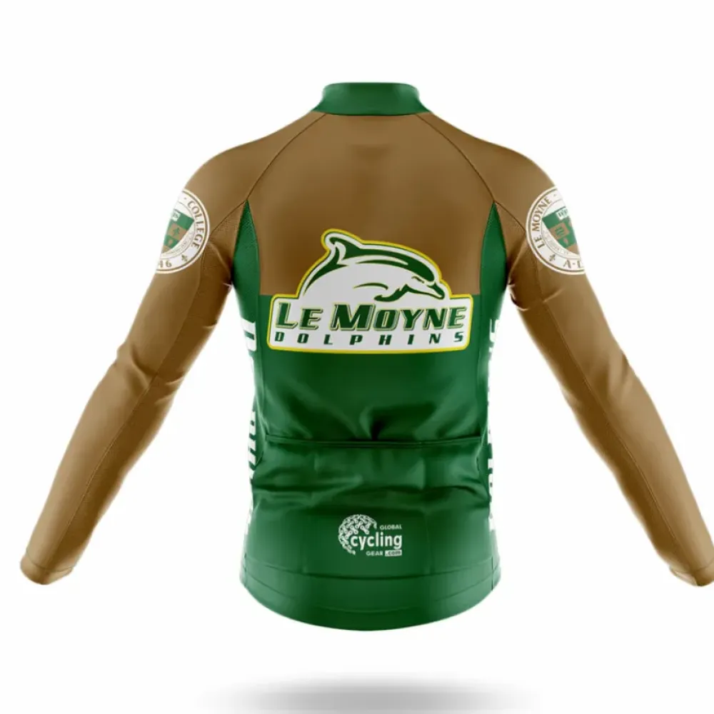 Le Moyne College Long Sleeve Cycling Jersey Green/Brown/White