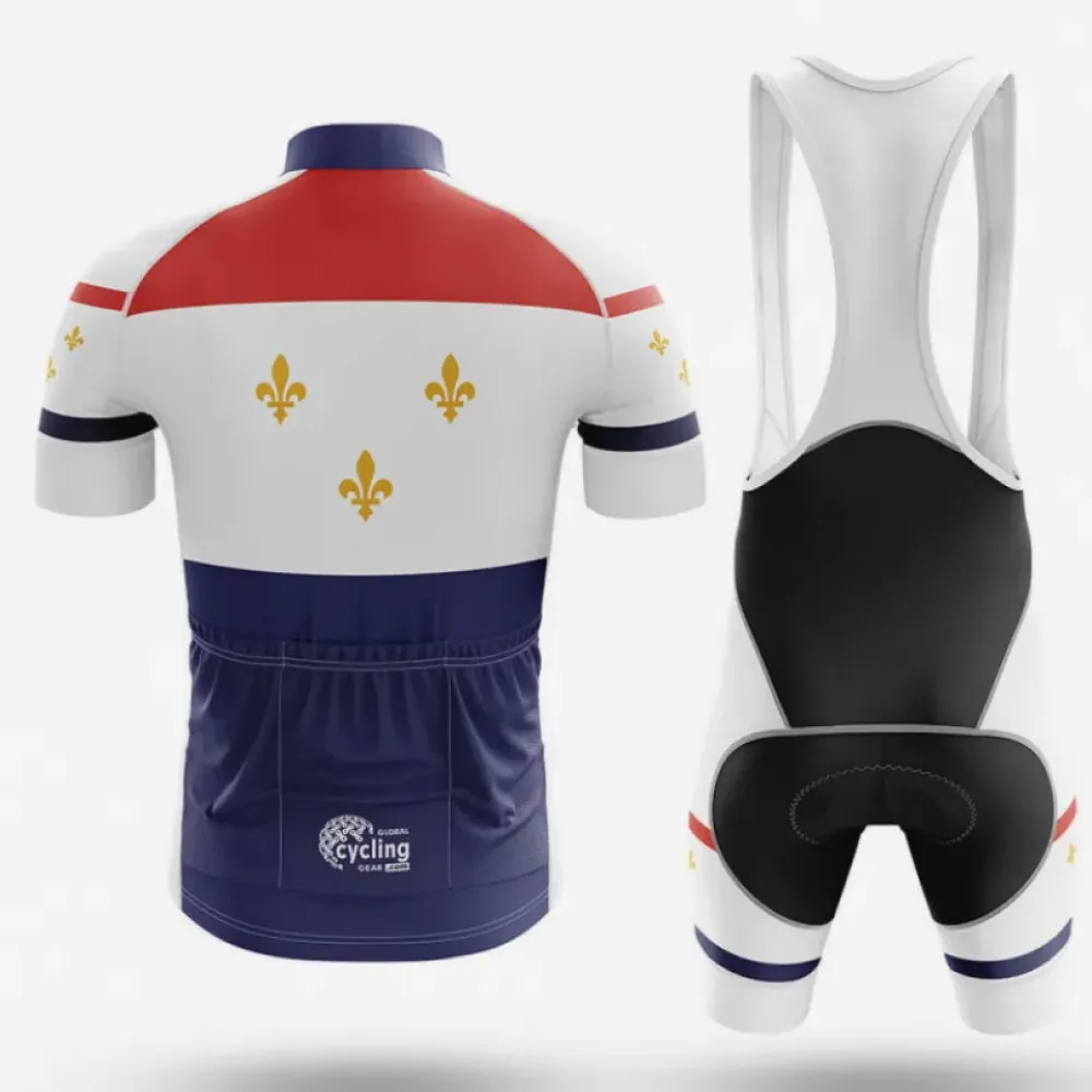 New Orleans Flag Cycling Kit Full Set Feature Navy/White/Gold