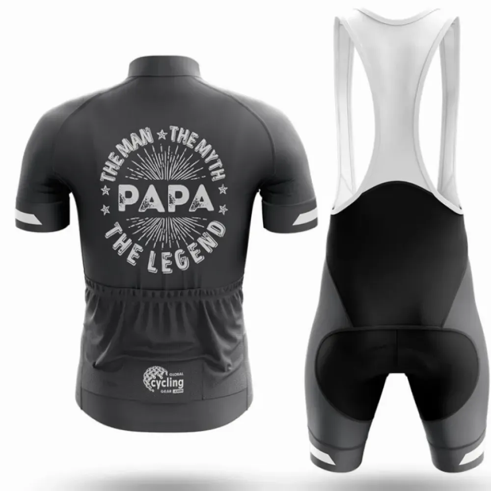 Papa The Legend Cycling Jersey Black/White/Grey