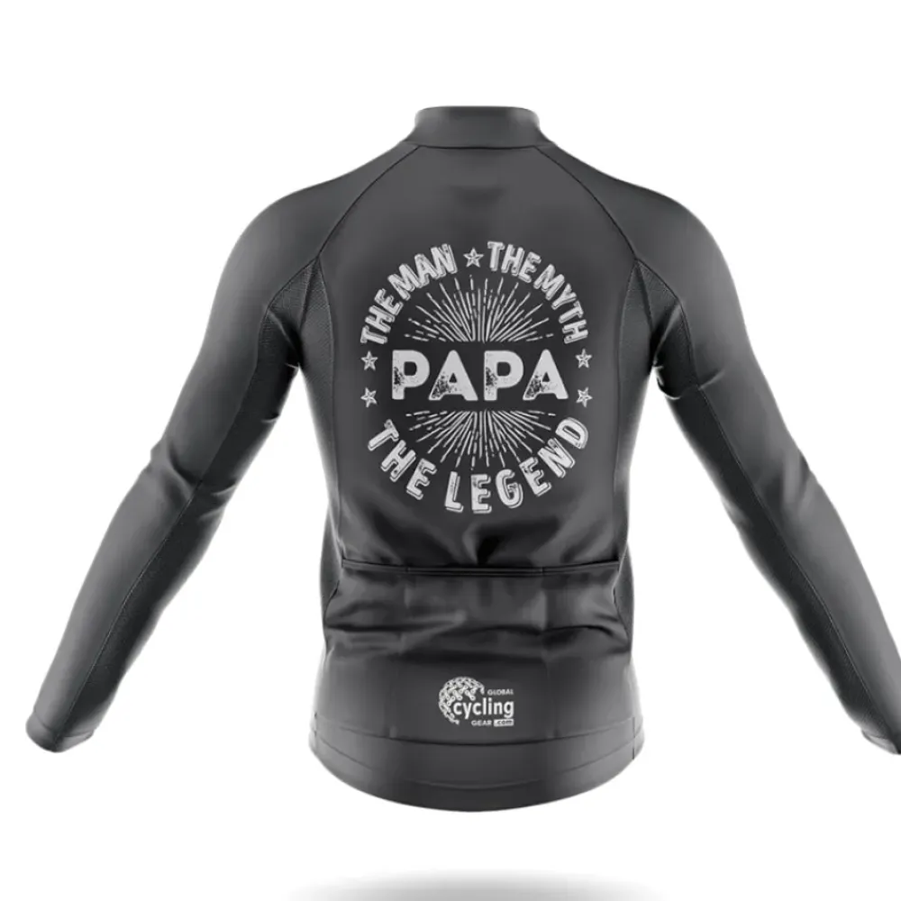 Papa The Legend Cycling Jersey Black/White/Grey