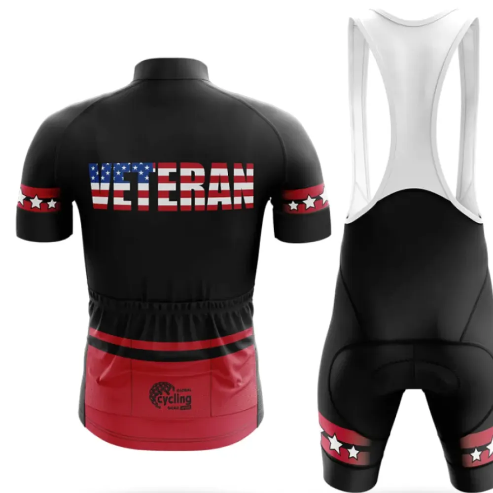 US Veteran Cycling Jersey American Pride Black/Red/White