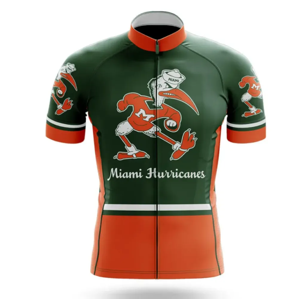 Miami Canes Cycling Bibs Comfortable Green/Orange/Black