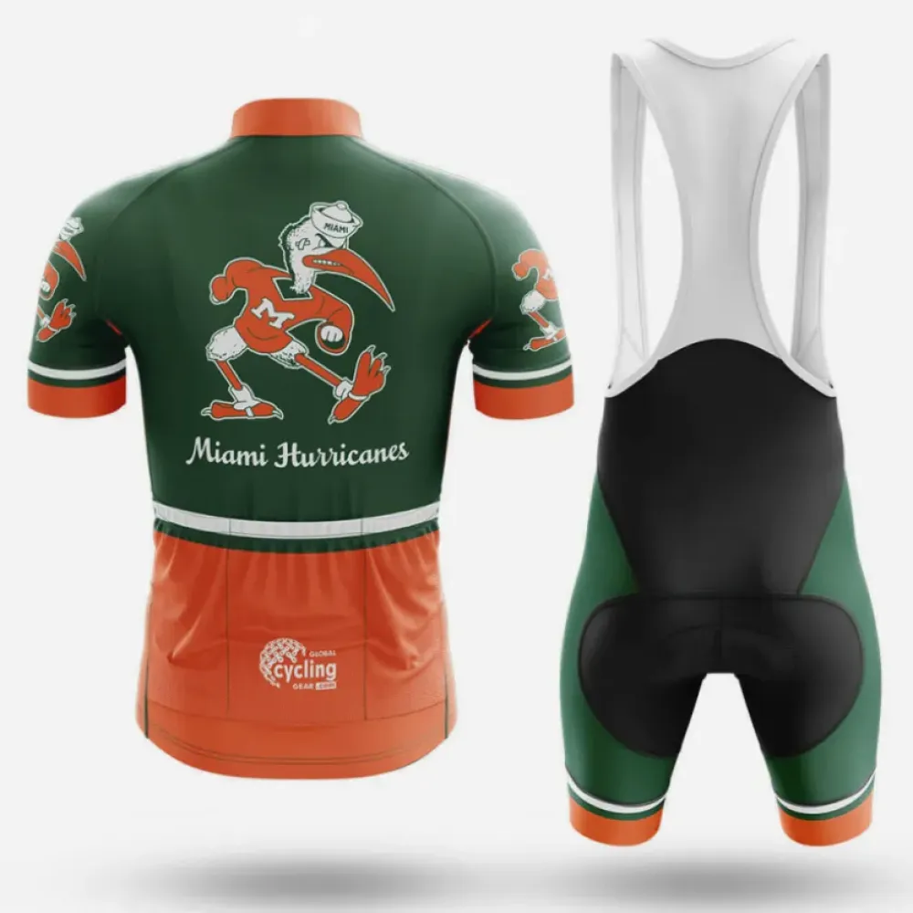 Miami Canes Cycling Bibs Comfortable Green/Orange/Black