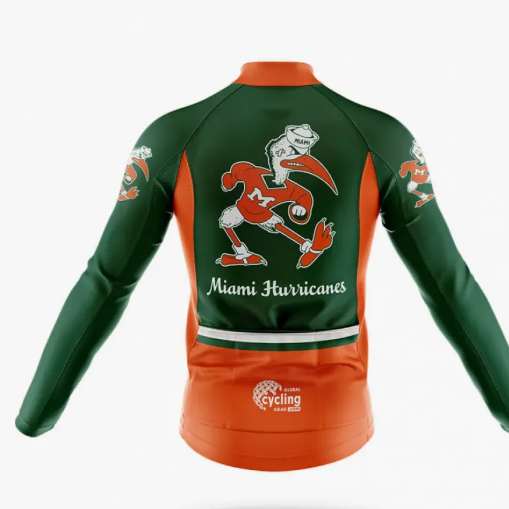 Miami Canes Cycling Bibs Comfortable Green/Orange/Black