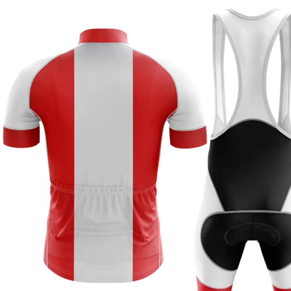 Austria Men's Cycling Jersey Red/White/Grey