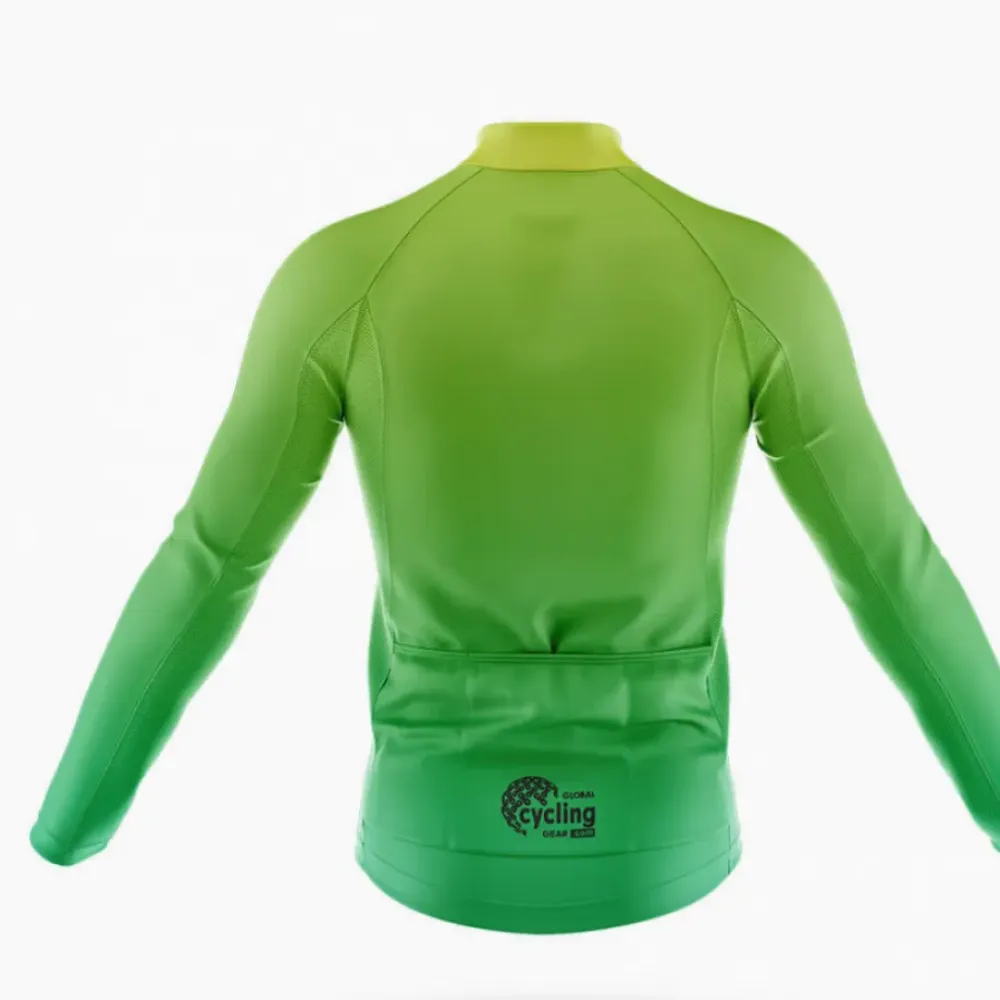 Cycling Jersey Long Sleeve Green Blend