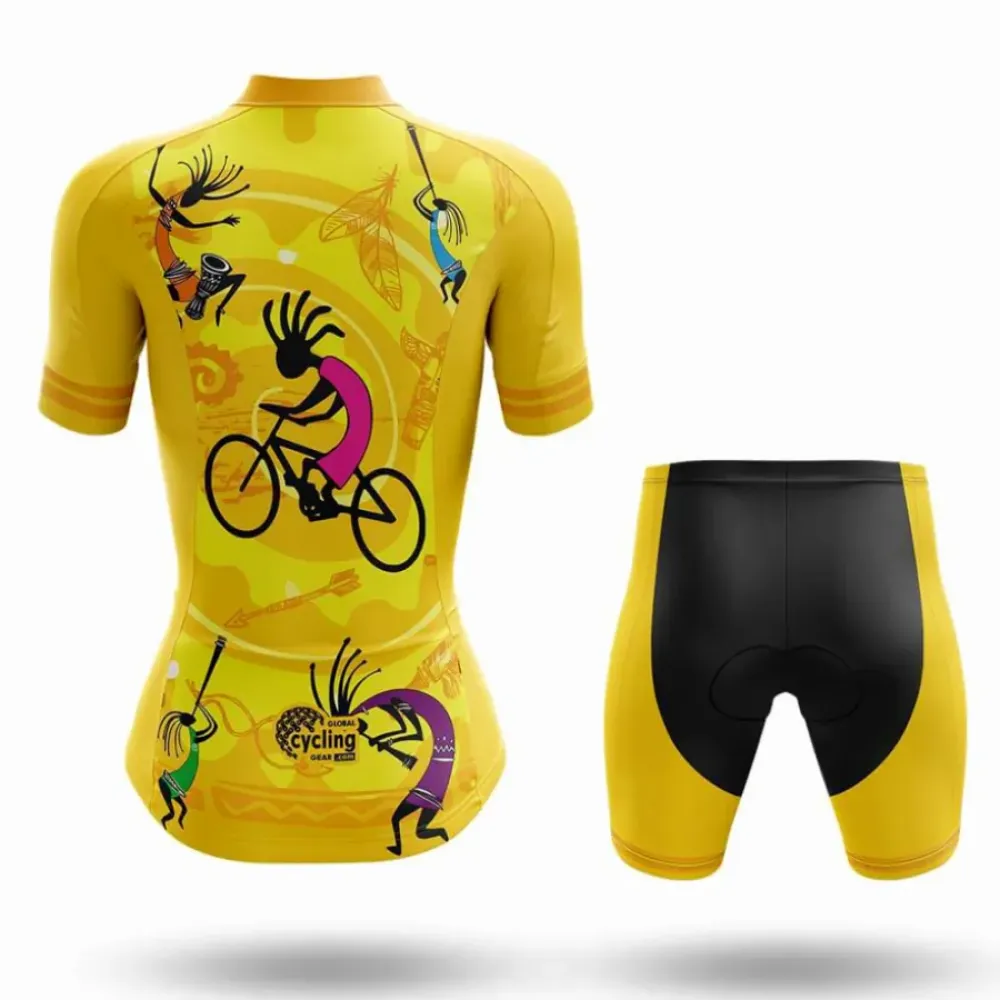 Kokopelli Cycling Jersey Women's Yellow/Purple/Gold