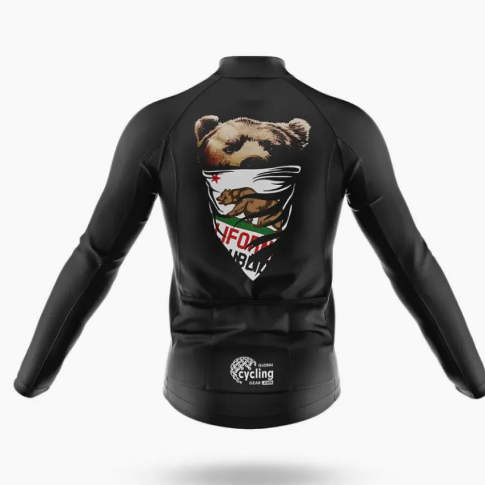 California Flag Cycling Bibs Breathable Black/White/Grey