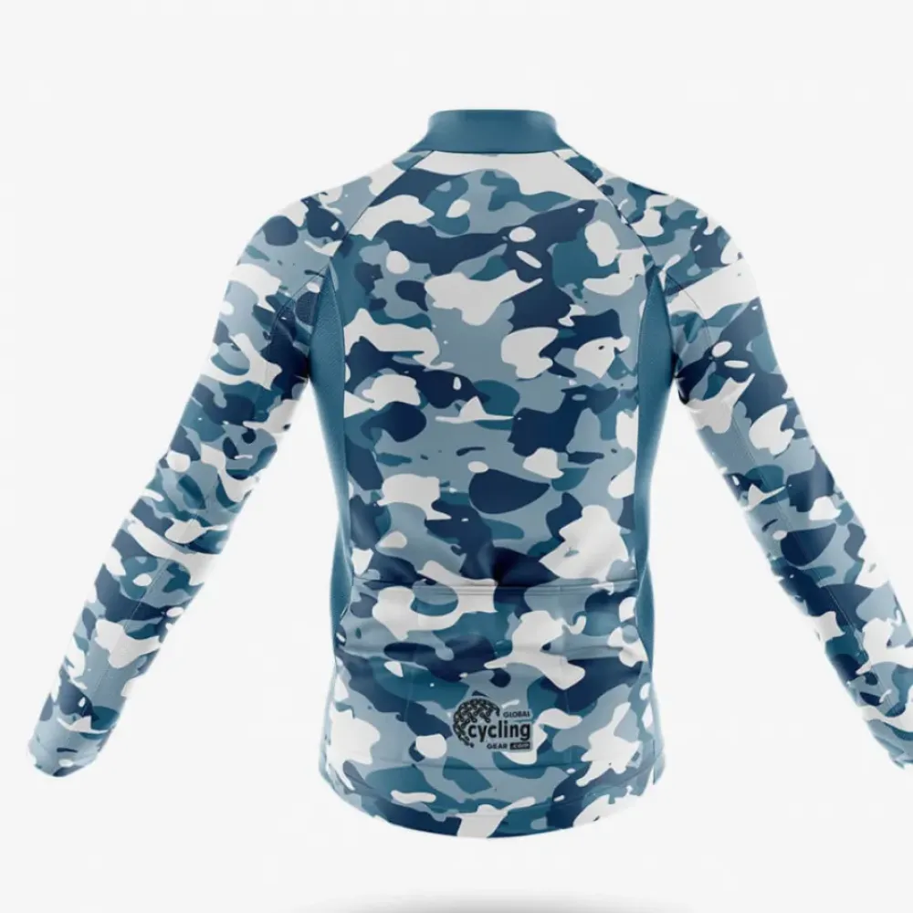 Cycling Jersey Blue Camo Navy/White/Grey