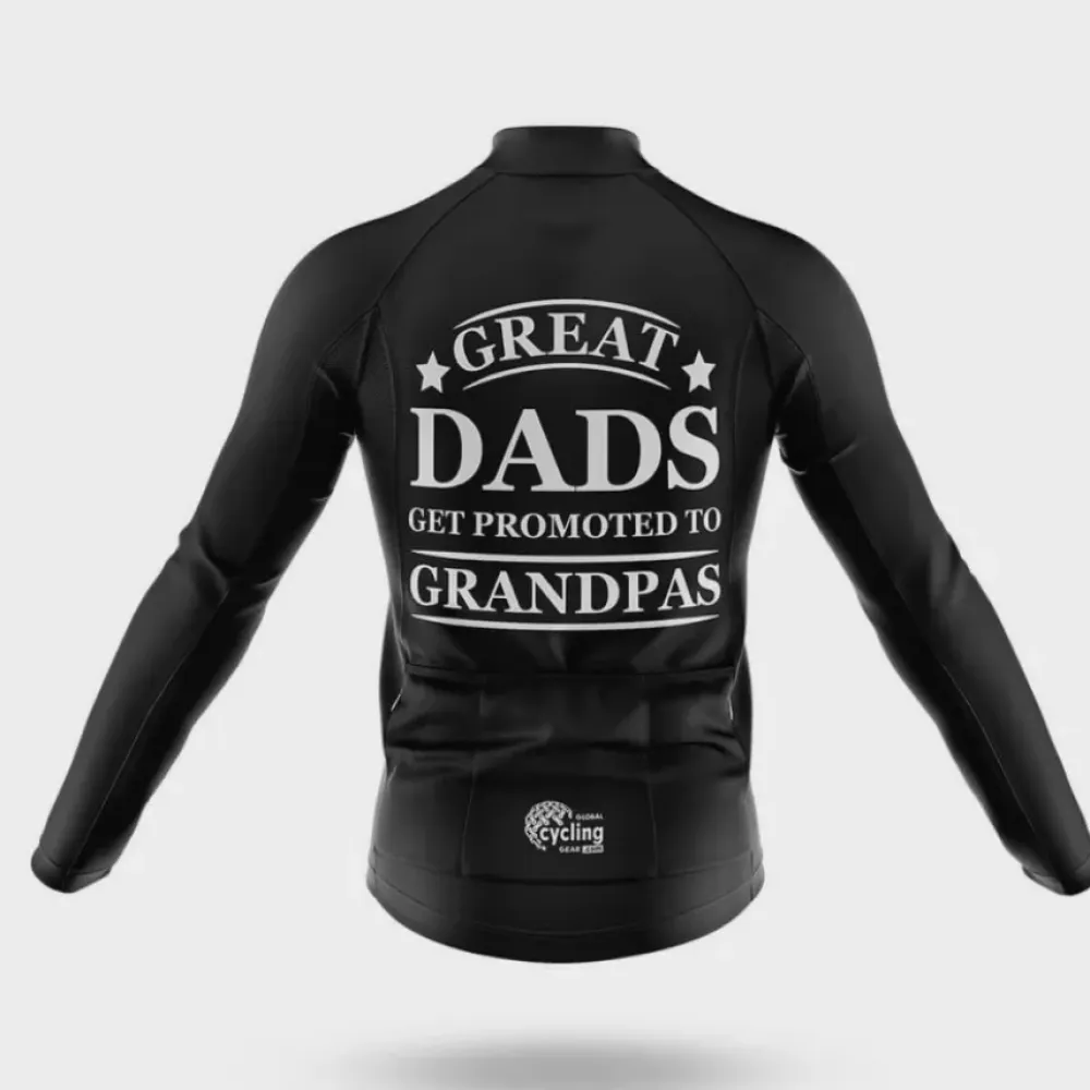Great Dads Long Sleeve Cycling Jersey Black/White/Grey