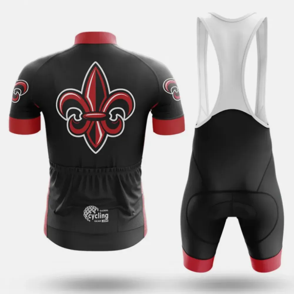 Louisiana Lafayette Cycling Bibs Comfortable Black/Red/White