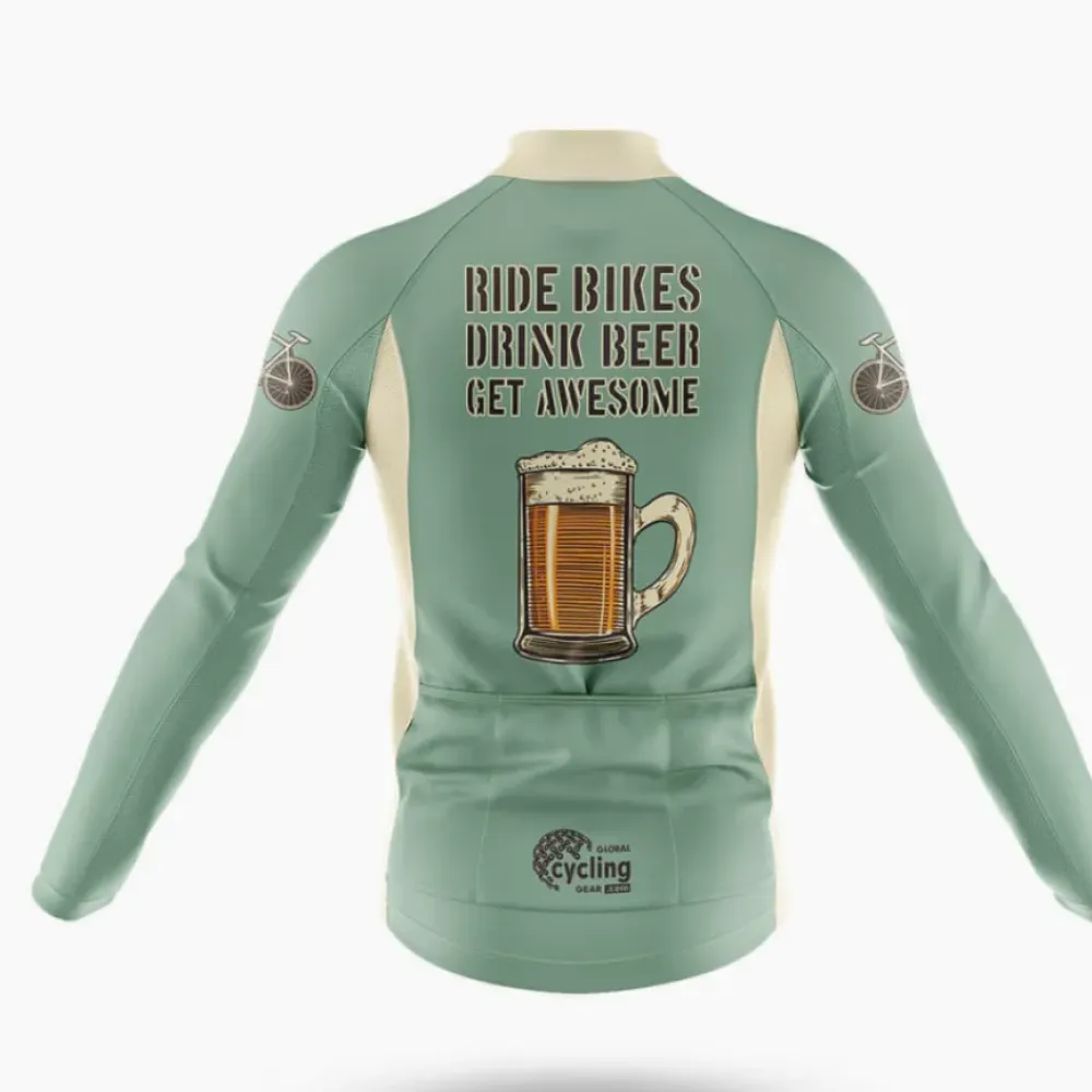 Cycling Kit Ride Bikes Drink Beer Mint/Black/Gold