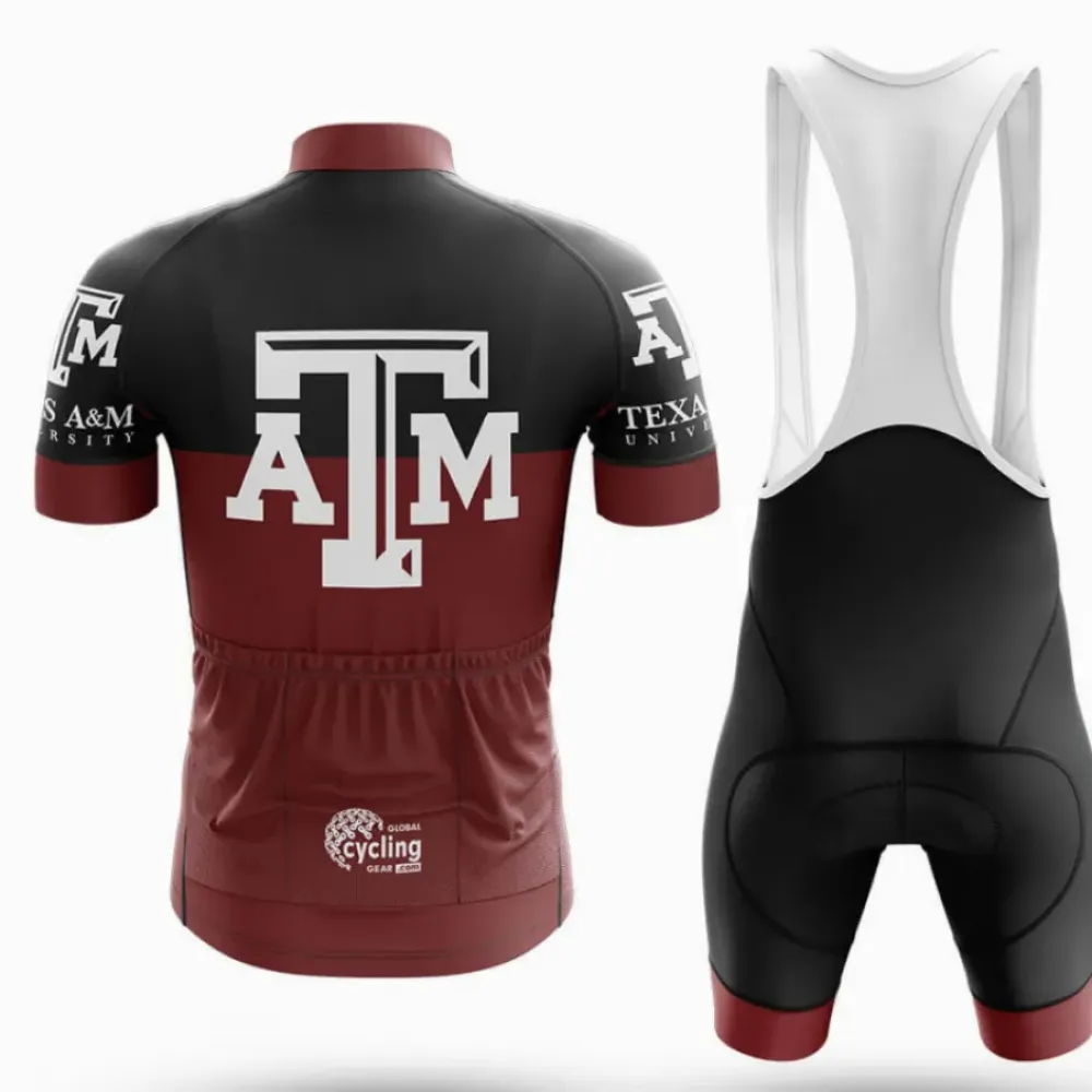 Texas A&M Cycling Kit Full Set Ver.2 Feature Maroon/Black/White