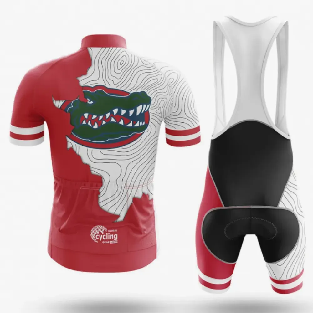Florida Cycling Bibs Breathable White/Red/Black