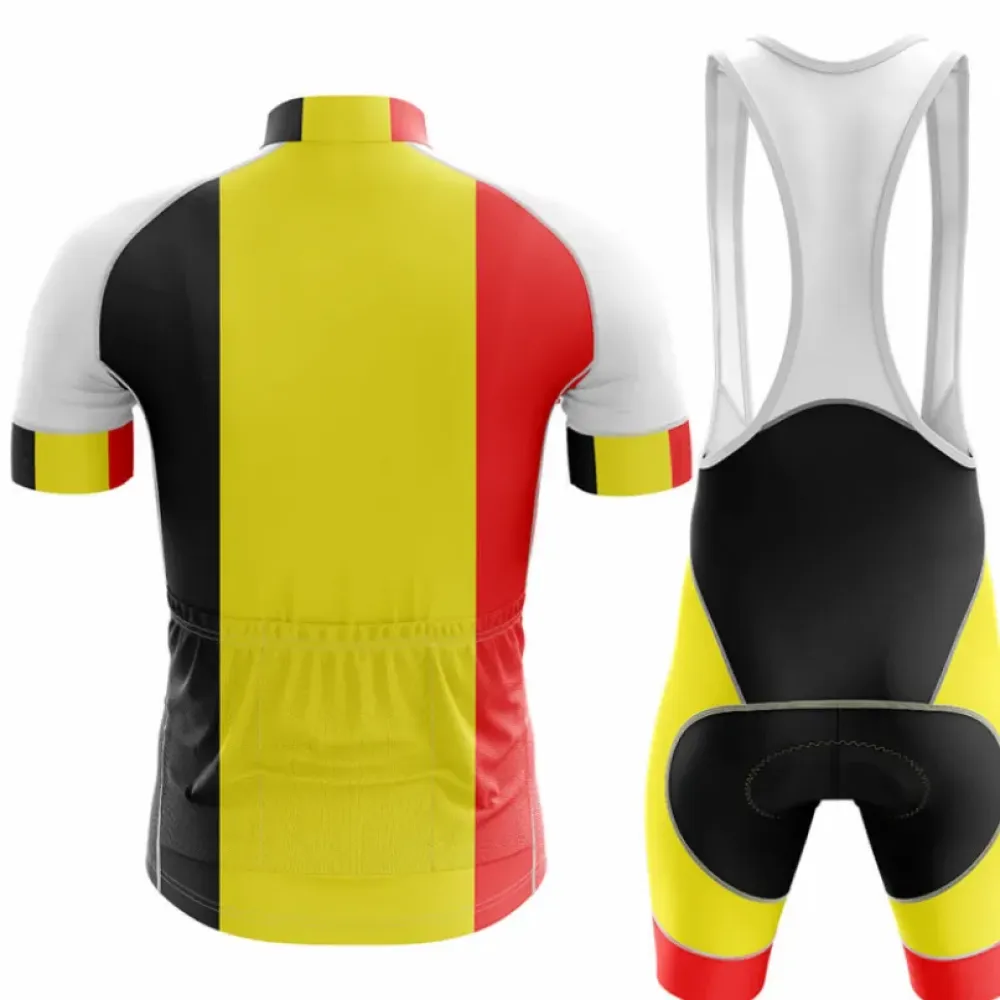 Belgium Men's Cycling Bibs Yellow/Red/Black