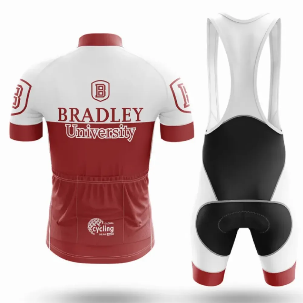 Bradley University Cycling Jersey Version 2 White/Burgundy/Red
