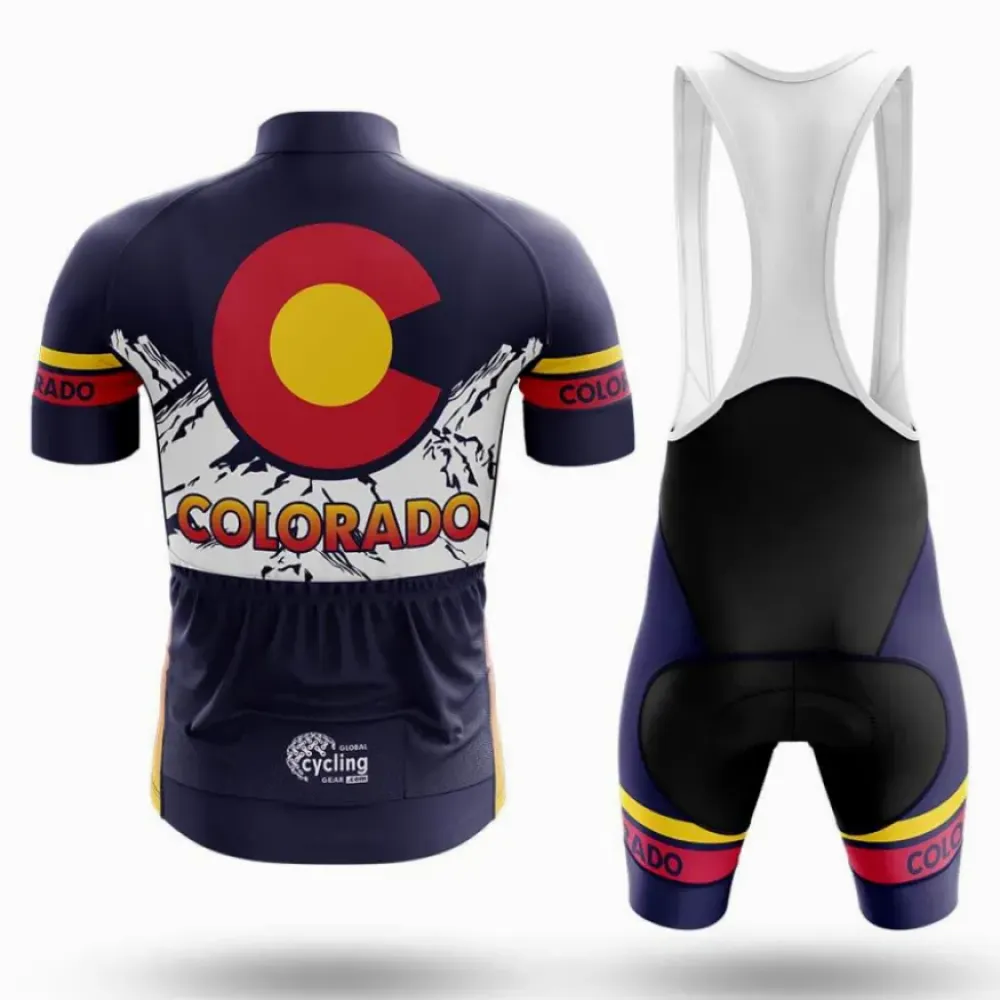Colorado Icon Cycling Kit Mountain Peak Navy/Yellow/Red