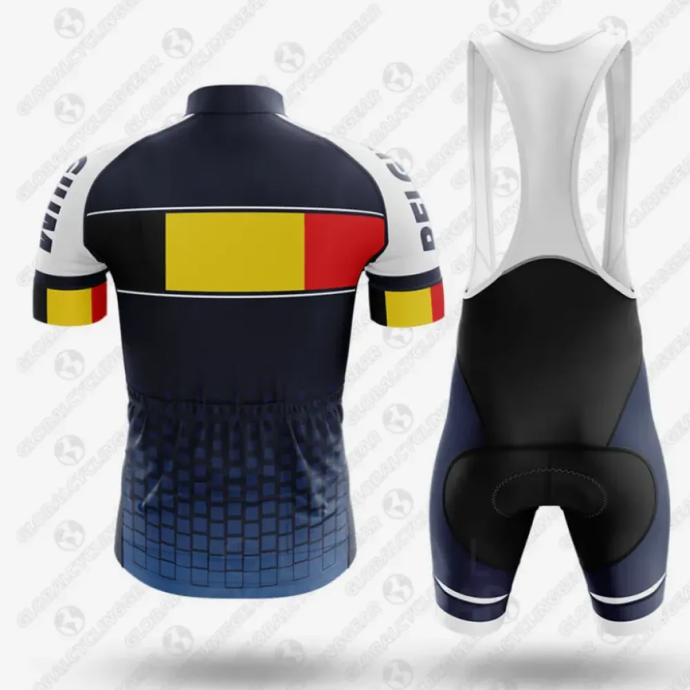 Global Cycling Gear Belgium S1 Bibs Navy/White/Gold