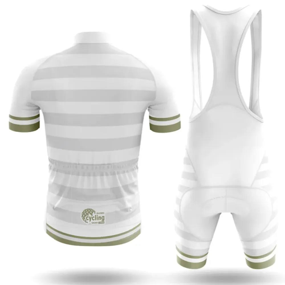California S30 Cycling Jersey Striped White/Green/Gray