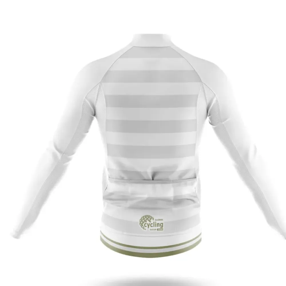 California S30 Cycling Jersey Striped White/Green/Gray