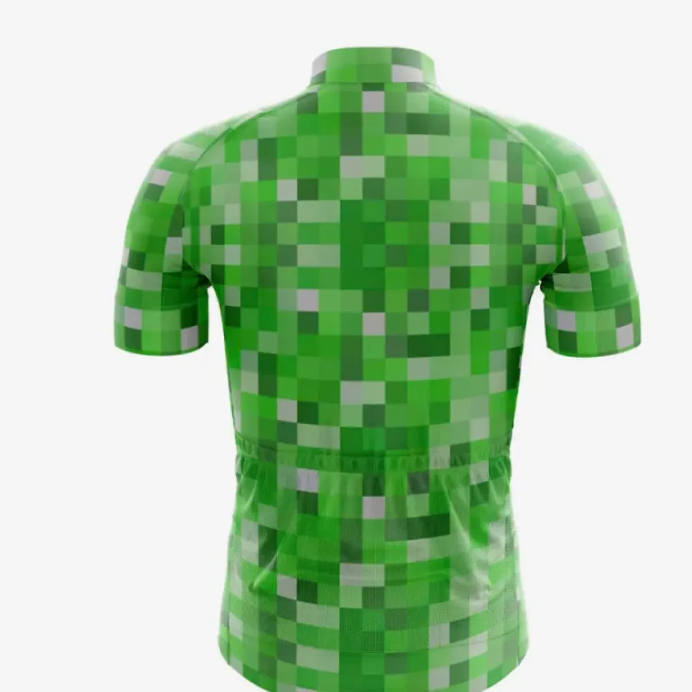 Creeper Cycling Jersey Pixelated Green/Black/Silver