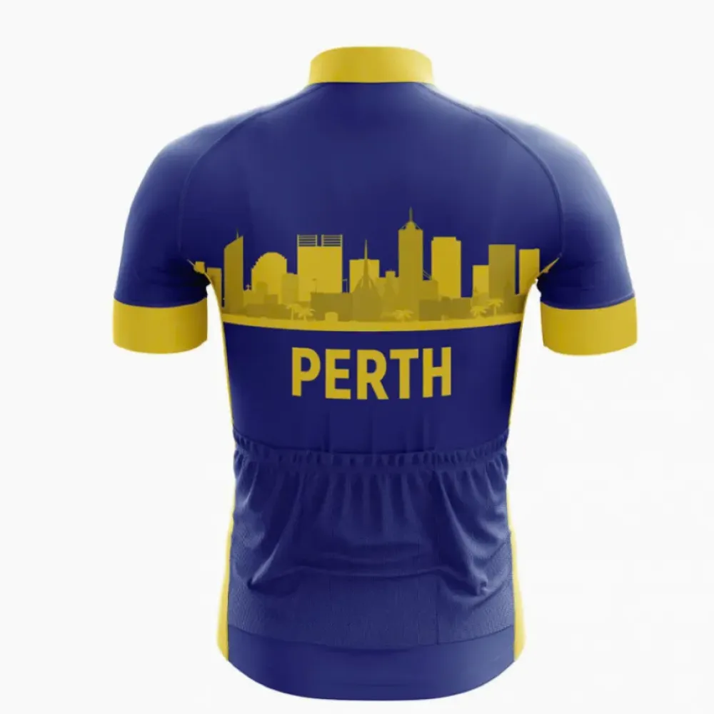Perth Cycling Jersey Skyline Navy/Yellow/Gold