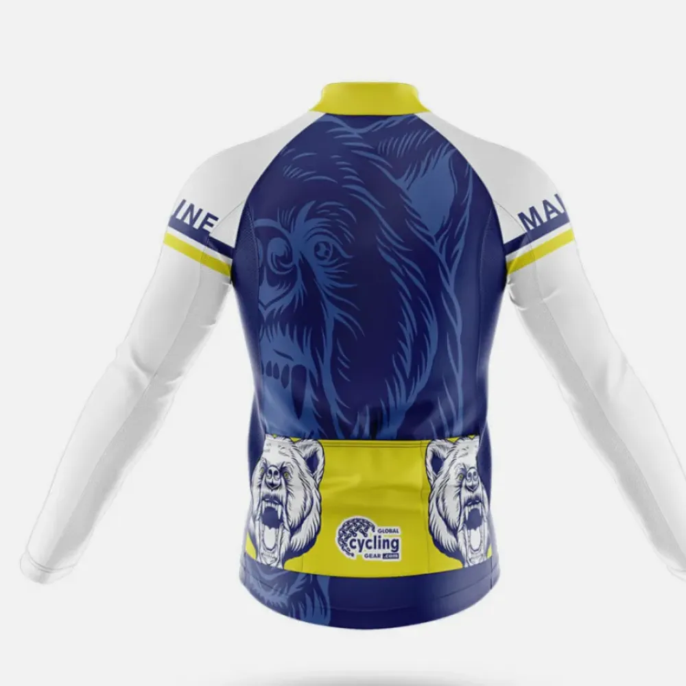 Maine Symbol Cycling Bibs White/Black/Yellow