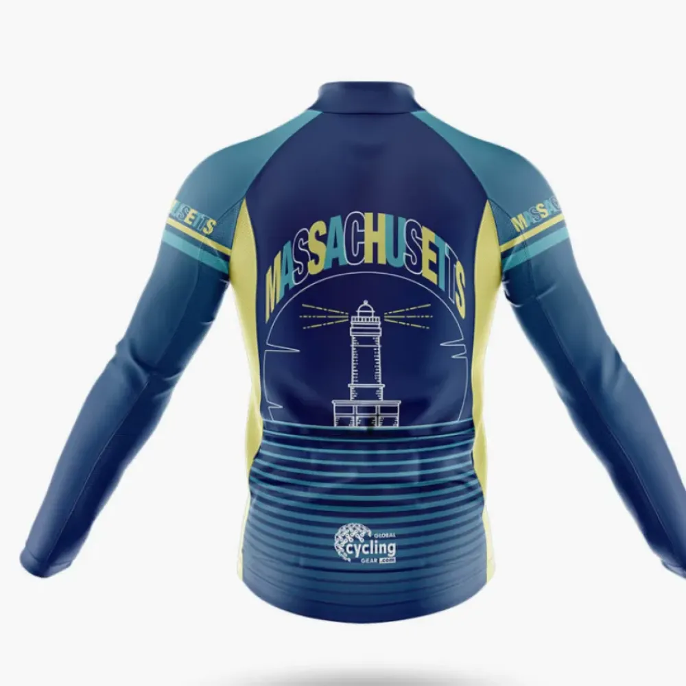 Massachusetts Symbol Cycling Bibs Comfortable Navy/Blue/White