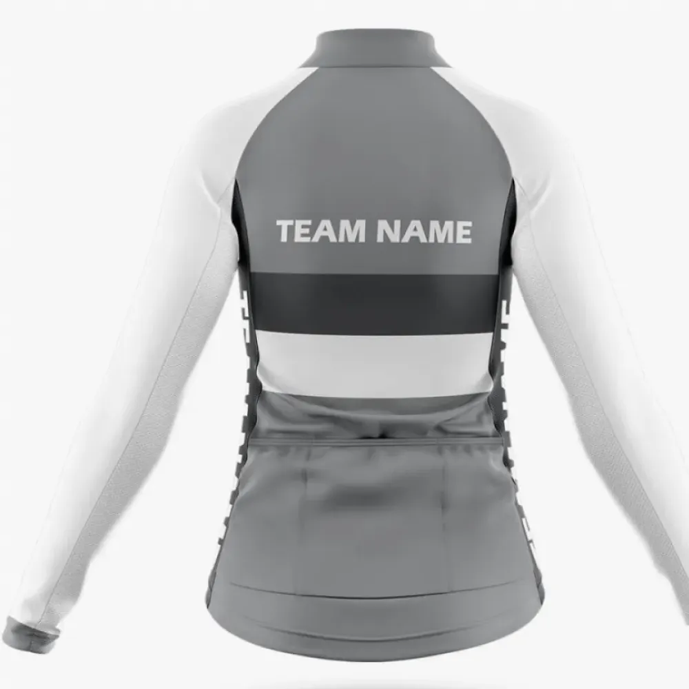 Custom Team Name M2 Grey/White/Black Women's Cycling Shorts